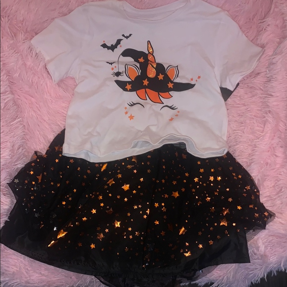 Cat & Jack Halloween Unicorn Witch Set - White and Black